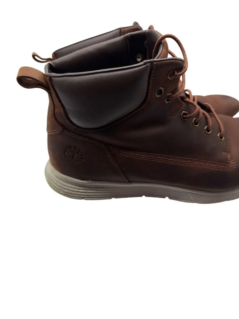 Timberland Mens Brown Leather Lace-Up Ankle Boots Size 10M